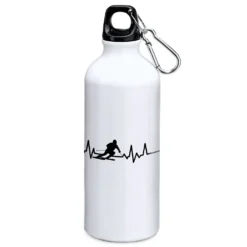 Skiing Heartbeat 800ml Aluminium Bottle